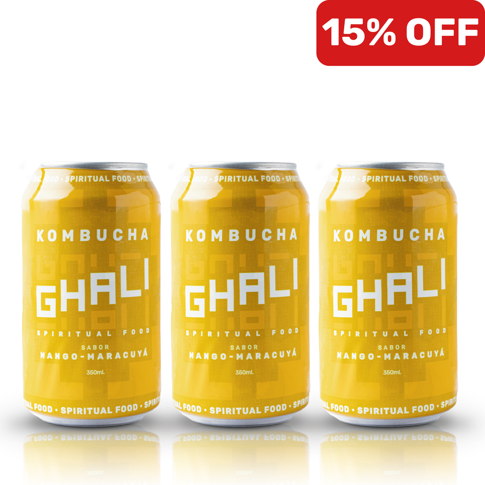 CAJA LATA KOMBUCHA MANGO - MARACUYÁ (18 unidades)